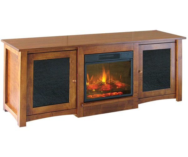 Flint Media Console with Fireplace